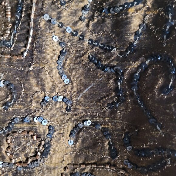 Vtg Chico's Embroidered Sequin Silk Retro South Western Sz 3 Ladies Shirt - Picture 6 of 6